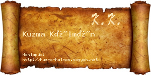 Kuzma Kálmán névjegykártya